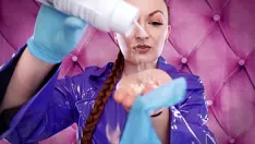 Afspelen Asmr video heet klinkend met arya grander - blauwe nitrilhandschoenen fetish close-up video